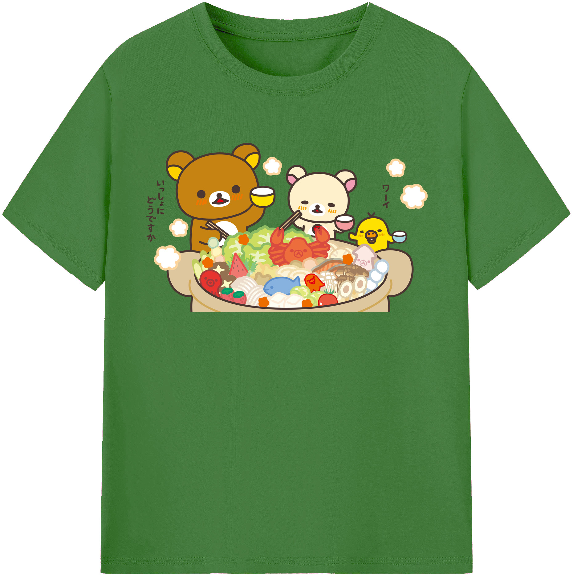（画像用） リラックマ リラックマ キイロイトリ Rilakkuma Korilakkuma Kiiroitori レディースカジュアルプリントTシャツ（綿100％）